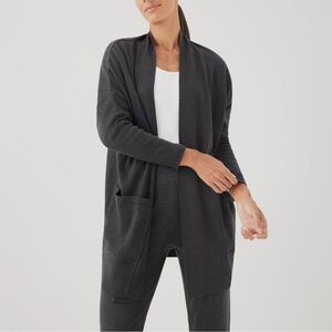 Pact Dark Charcoal Open-Front Pocket Cardigan